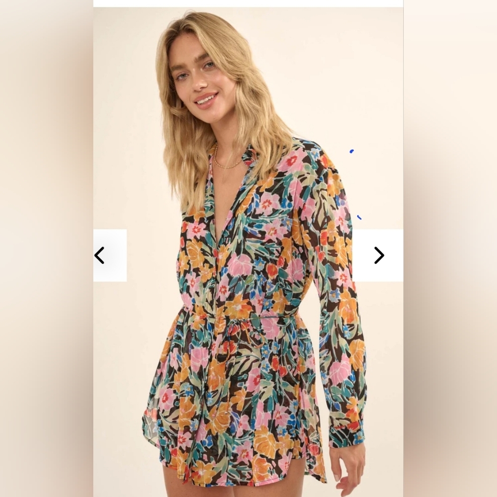 Promesa Floral Romper, Small, no waist tie
